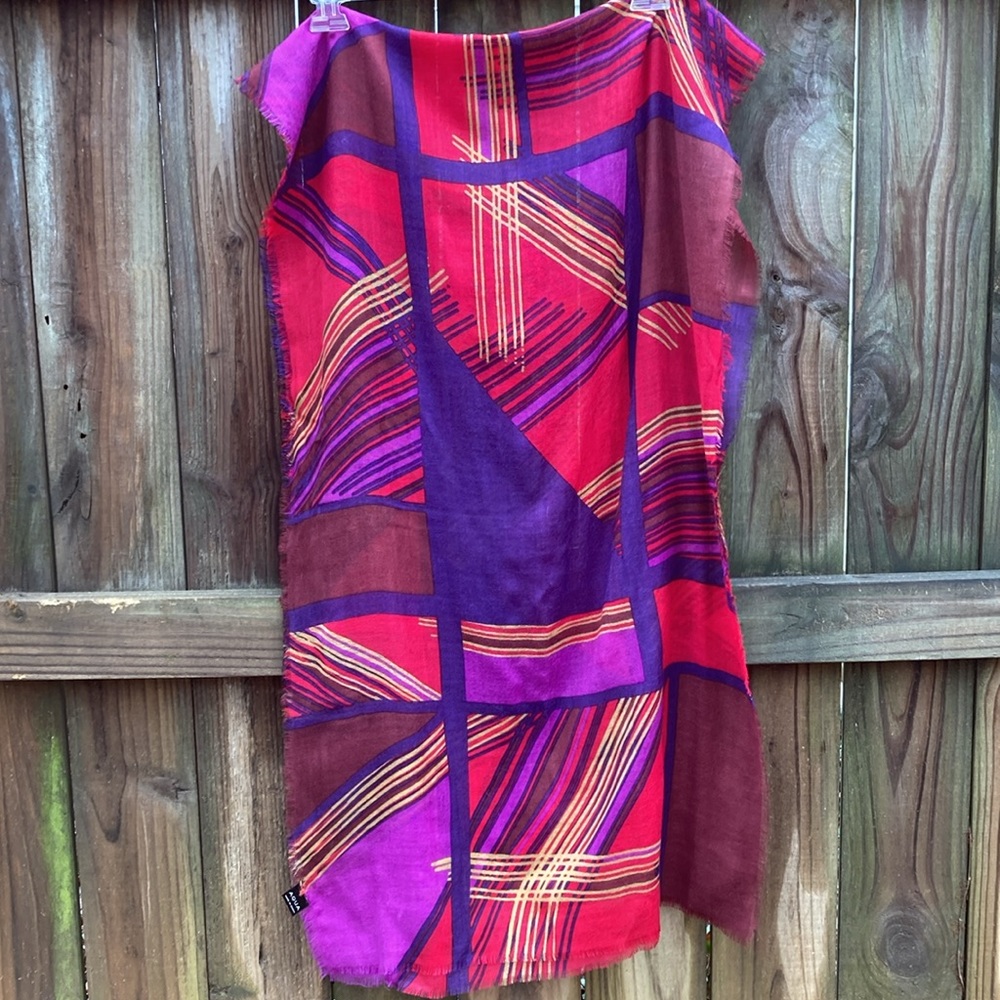 AQUA wool red and purple scarf